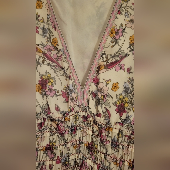 Max Studio Floral Print Dress - Cream and Purple - Picture 5 of 9